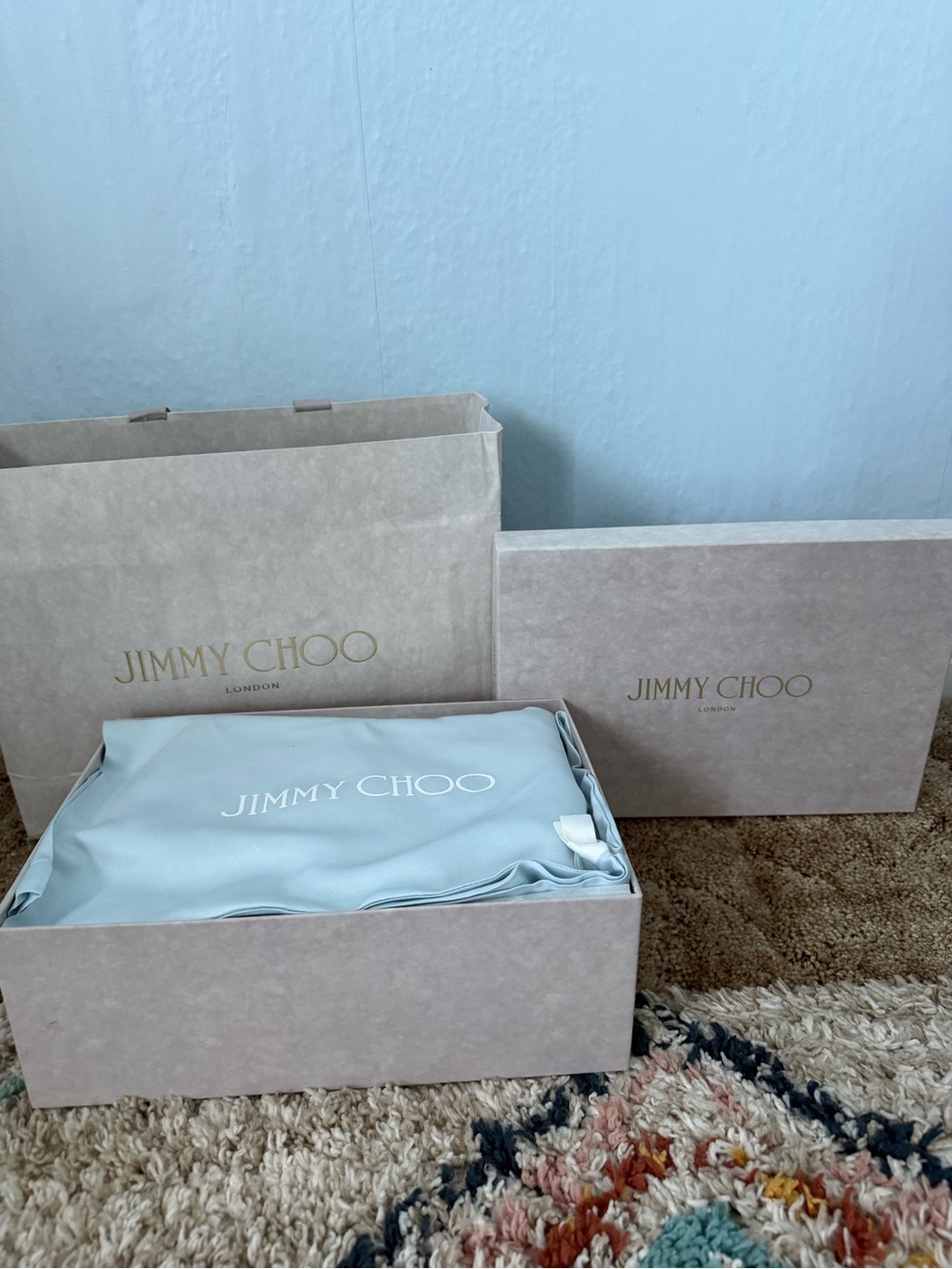 Jimmy Choo Light Blue Branded Dust Bag - Men's Accessories